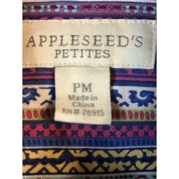 AppleSeed's Jacket Shirt Top Fall Colorful Denim Collar Ladies Sz Petite Medium - Picture 4 of 6